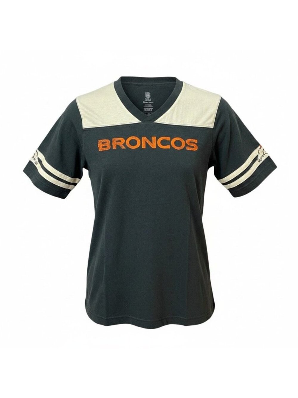Womens Denver Broncos Tee NFL Team Apparel V-Neck T-Shirt Women XL 16 / 18
